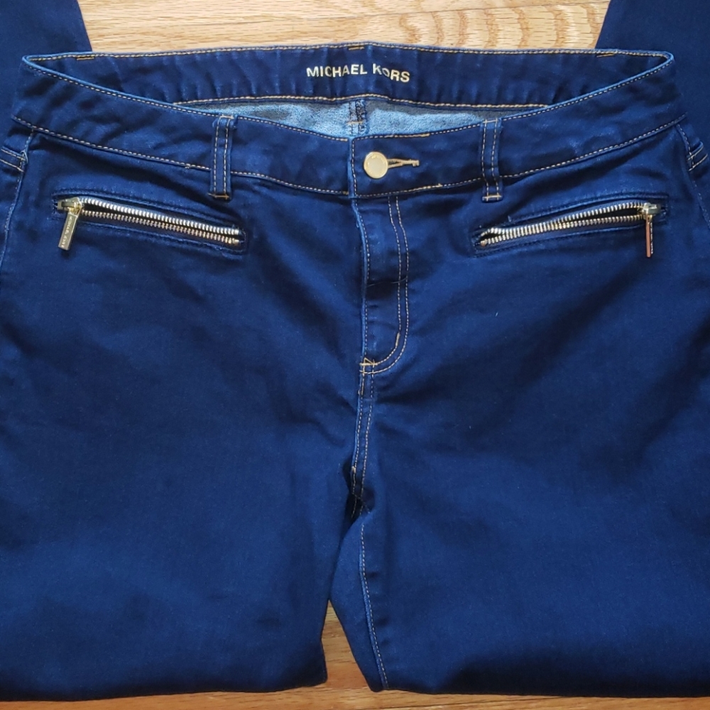Michael Kors zipper pocket skinny blue Jeans, size 8